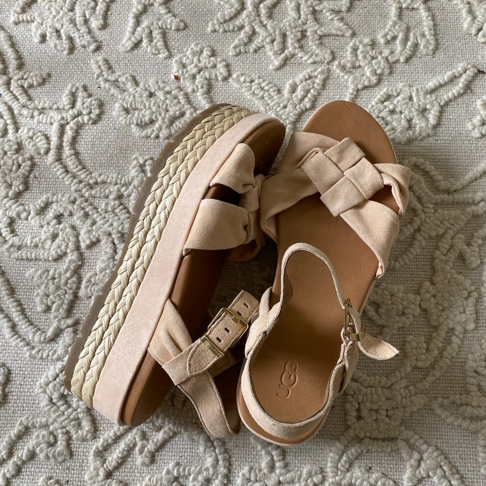 UGG Blush Pink Espadrille Platform Sandals